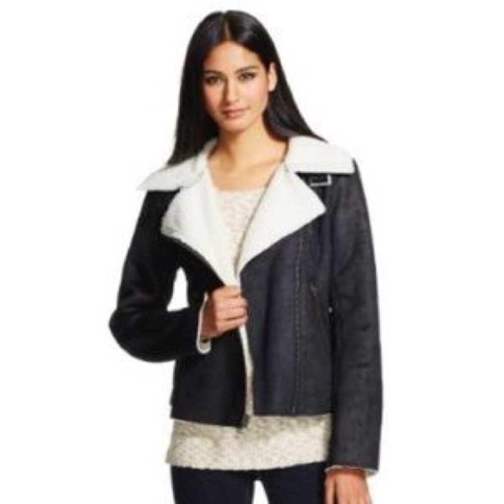MOSSIMO faux suede faux Sherpa jacket